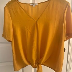 MADEWELL Marigold Yellow Short-Sleeved Tie Top - Worn 2x, M